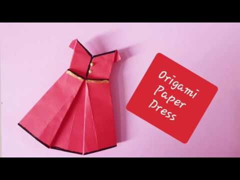 How to make paper dress.origami.craft for kids.school project.back to school