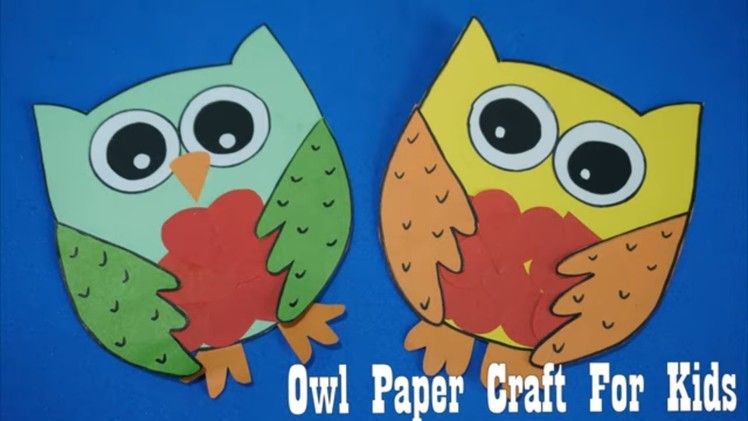 Owl Crafts for kids with paper |  How to make  Paper Owl   Craft ideas for kids