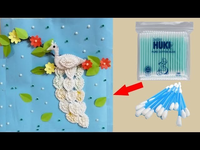 কটন দিয়ে ওয়ালমেট তৈরি || Easy Wall Hanging craft idea ||  DIY cotton craft for peacock