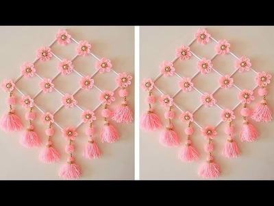 Woolen Craft Idea.How To Make Wall Hanging for Room Decor.Best Out of Waste Woolen Door Hanging