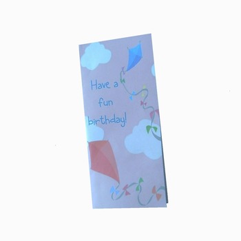 Birthday Money Card Flying Kites Printable PDF Template