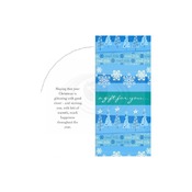 Blue Christmas Snowflakes Trees Money Gift Card PDF Template