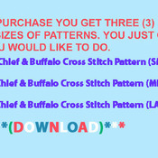 CRAFTS Chief & Buffalo Cross Stitch Pattern***LOOK***Buyers Can Download Your Pattern As Soon As They Complete The Purchase