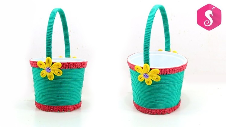 DIY BASKET MAKING from WASTE PLASTIC MATERIALS