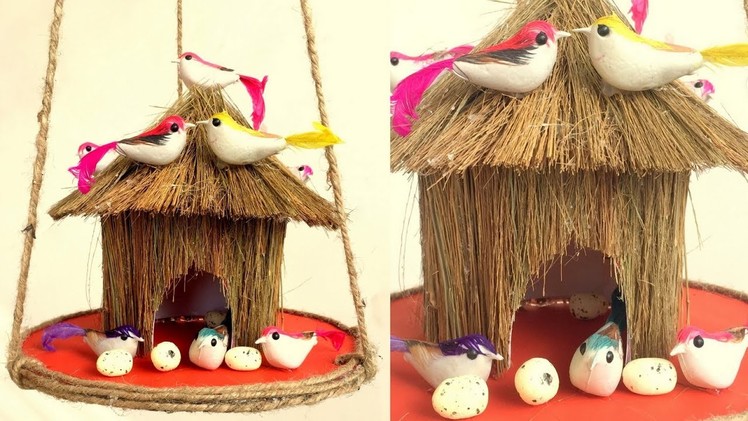 DIY - Beautiful Bird House from Waste Broomstick | Home Decoration from Waste Material | Reuse craft