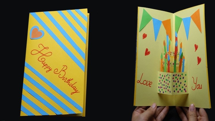 DIY Beautiful  Birthday card -  DIY Gift Idea - Simple & Easy birthday card idea.