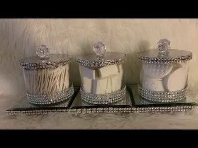 DIY Blinged Makeup Holders and Tray