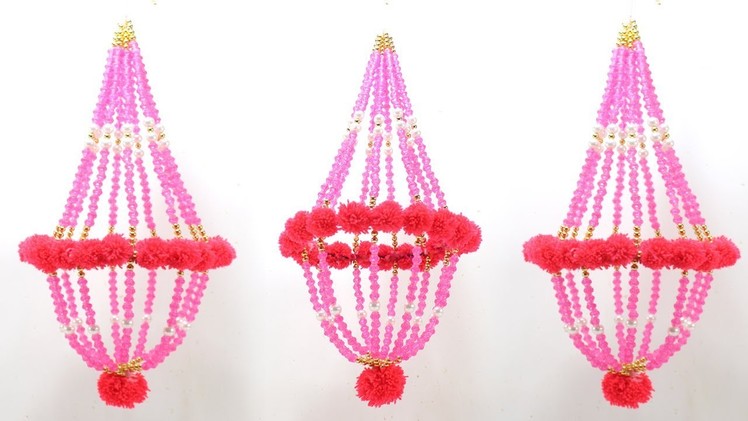 DIY CEILING HANGING JHUMAR from PEARLS for HOME DECORATION