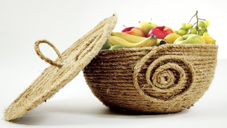 DIY Jute Fruit Basket | Jute Bowl | Crafts Junction