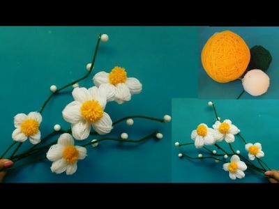DIY ll Beautiful woolen flower making