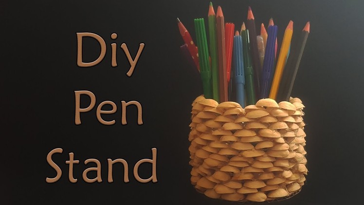 Diy Pista Shell Crafts. Pen Stand Diy. Best Out Of Waste ||