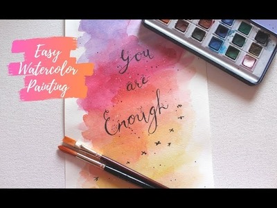 Easy Watercolor painting | Sunset skies | DIY Motivational Wall Art & Room Decor