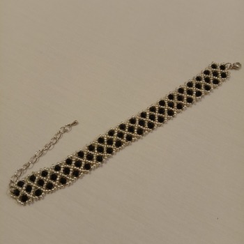 Handmade Black Silver Net Bracelet