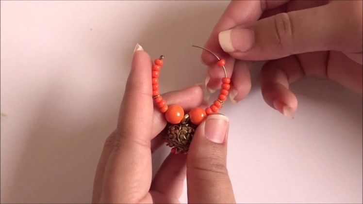 How to Make Beautiful Orange Jhumka Earrings | DIY | Designer Earrings at Home | Art with HHS