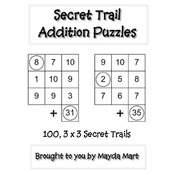 Secret Trail Basic Addition Subtraction Educational Printable PDF Worksheets