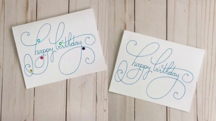 Simple Handmade Happy Birthday Card - 2 versions | DIY Happy Birthday Card | Design. Draw. Create.