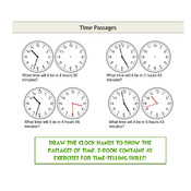 Telling Time Picture Exercises PDF Educational Worksheets 3 Variations