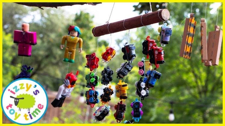 THOMAS AND FRIENDS WIND CHIMES?!?! Learning and Outside DIY Crafts with Izzy's Toy Time!