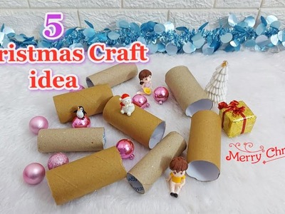 5 Best Out of waste Christmas decoration idea with Empty rolls | DIY Christmas craft idea????191