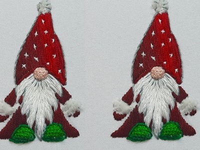 Аmazing embroidery ❄ Christmas embroidery ❄ How to embroider a Christmas Gnome