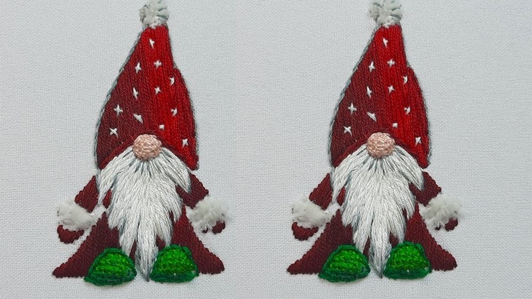 Аmazing embroidery ❄ Christmas embroidery ❄ How to embroider a Christmas Gnome