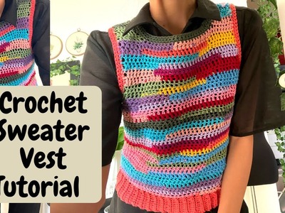 Crochet Easy Sweater Vest. haanscrochet DIY