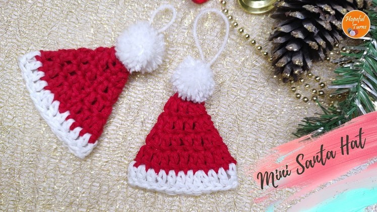 Crochet Mini Santa Hat | Christmas Ornament
