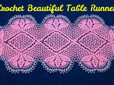 Crochet Table Runner with Lace Pattern | Step by Step Detailed Tutorial