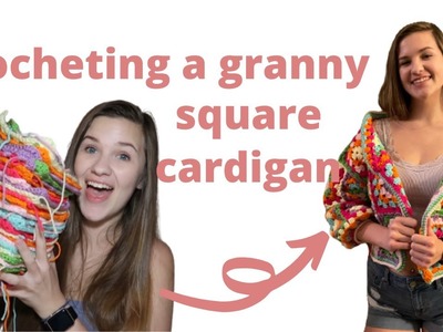 Crocheting A Granny Square Cardigan For The First Time | Crochet Pastels Granny Square Cardigan