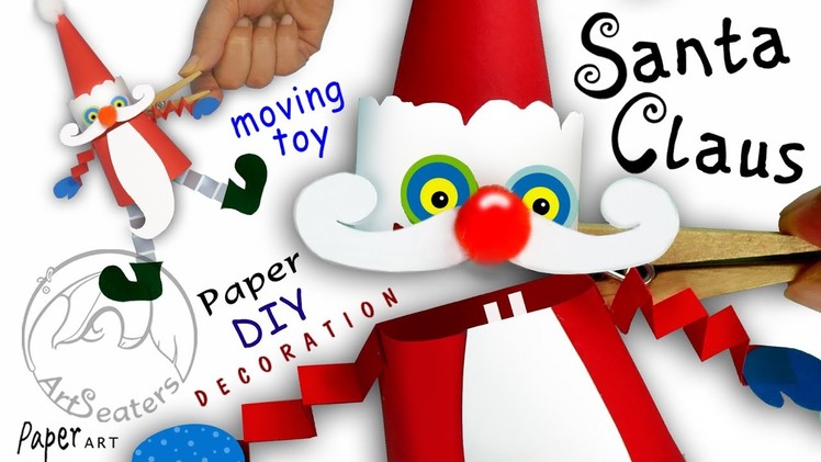 How to Make a Santa Puppet - Moving paper toy