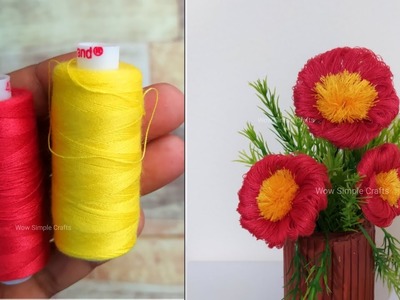 Reeds Flowers.Flower making with Sewing Thread.Sewing thread.Thread Flowers.Cute flower making ideas