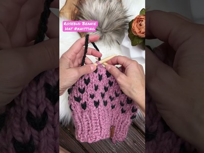Rosebud Beanie Hat #knitting ???? Pattern available! #knit #knittingtutorial #knittingpattern #beanie