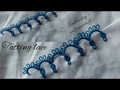 Tatting lace design tutorial|Hand embroidery beautiful tatting lace design|#tatting#lace
