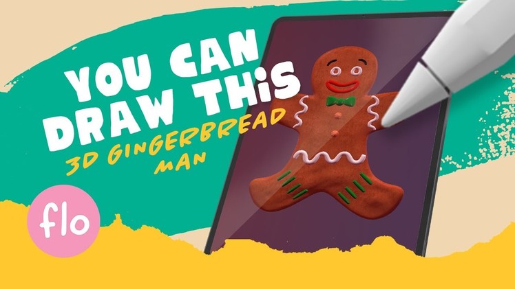 You Can Draw This GINGERBREAD MAN in PROCREATE 3D Painting Tutorial - free 3D model