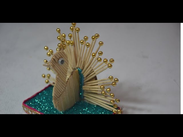 Beast Out Of Waste Craft Idea With Toothpick Peacock,Peacock Making