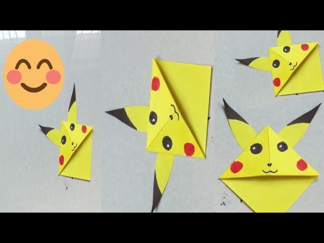 Bookmark.Easy Pikachu Bookmark.DIY Pokemon corner bookmark.Summer camp Activity for kids