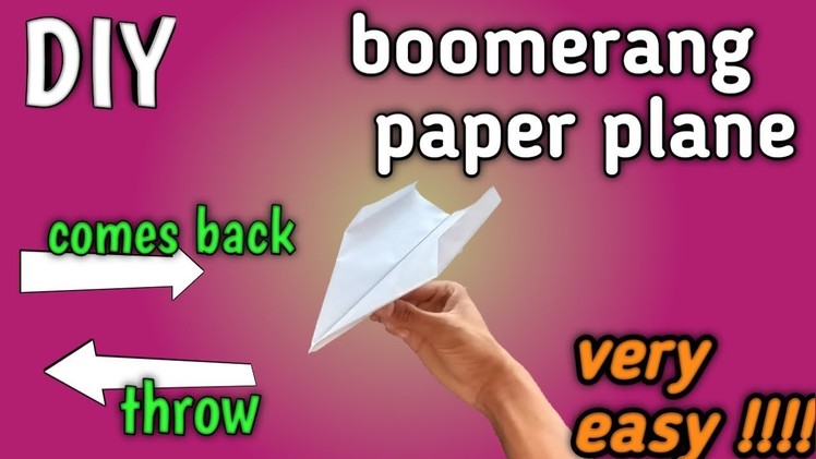 Boomerang plane || very easy diy || learn in just 4 minutes