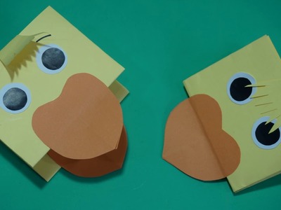 Chick Puppet  Easter Craft for Kids | How to Make a  Paper Chick Puppet