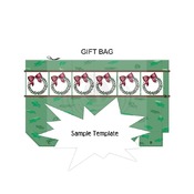 Christmas Wreath Gift Bag Template PDF Instant Download