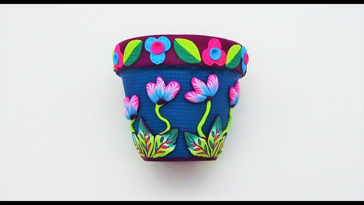 Decorating a Flower Pot with Polymer Clay, a Tutorial.
