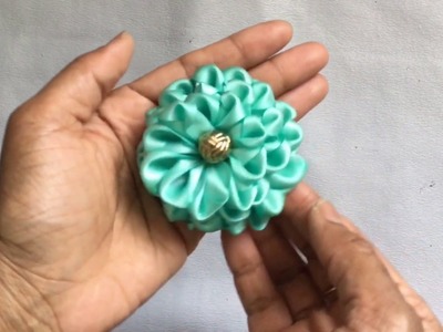 DIY Creative kanzashi petal satin ribbon flower hair clip. accessory!