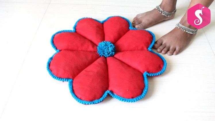 DIY FLOWER SHAPED DOORMAT from OLD SAREE