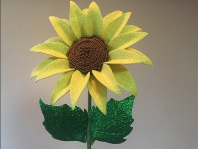DIY: How to make a sunflower with foam sheets. Como hacer un girasol en Foamy