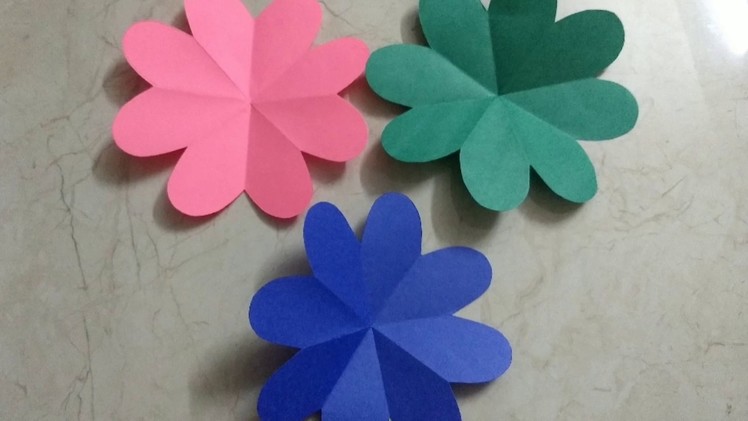 Easy paper flower making. school project ideas for kids