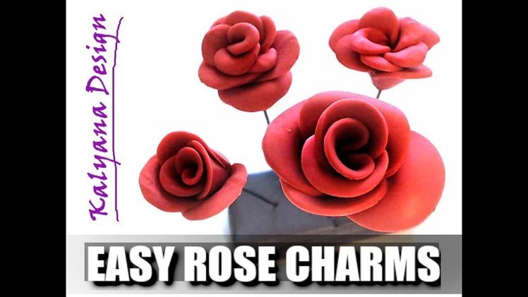Easy rose charms - beginner help - polymer clay tutorial 557