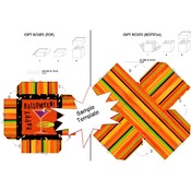 Happy Halloween Orange and Black Gift Box Template PDF