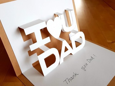 I Love You Dad. 3D Pop Up Card DIY for Father's Day | Luis Craft