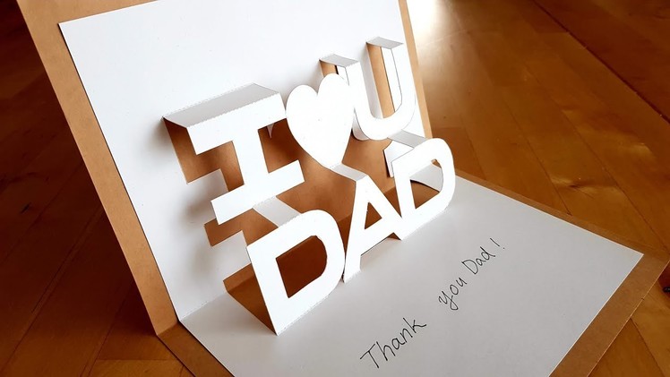 I Love You Dad. 3D Pop Up Card DIY for Father's Day | Luis Craft
