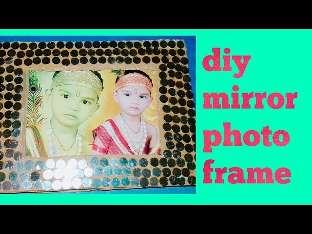 Kids summer activitie #make#photoframe with mirrors  decoration #.diy photo frame making