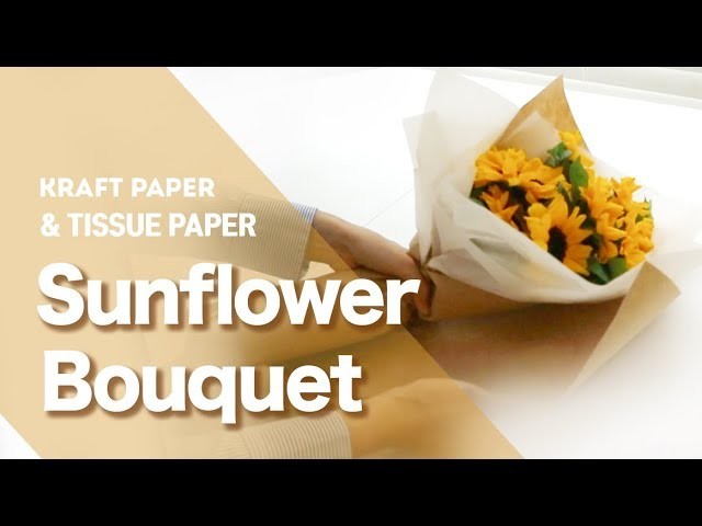 Kraft paper Packaging for Sunflower bouquet. Lizi&Co.